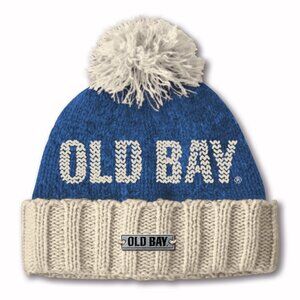 Old Bay Vintage Knit Pom Beanie Cap Hat NEW Fast Ship